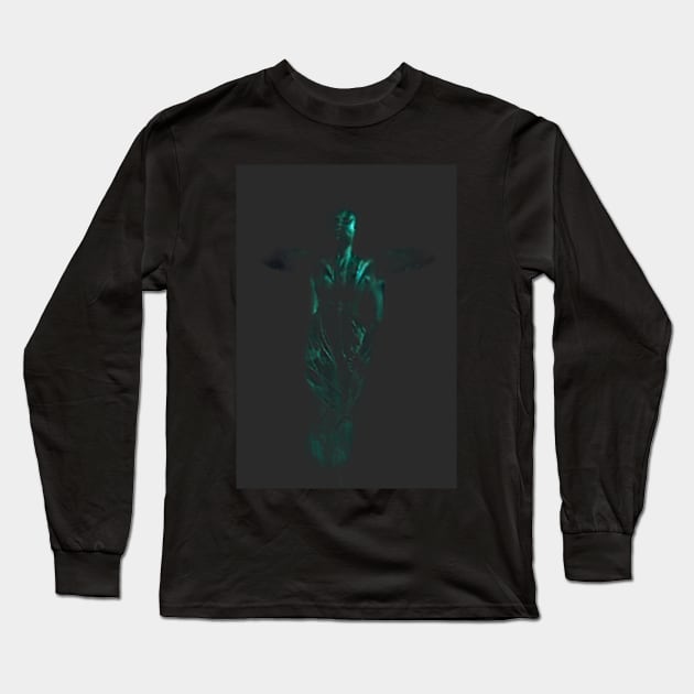 Glimpse of angel like creature. Beautiful girl. Dark, green, gray. More reflex. Long Sleeve T-Shirt by 234TeeUser234